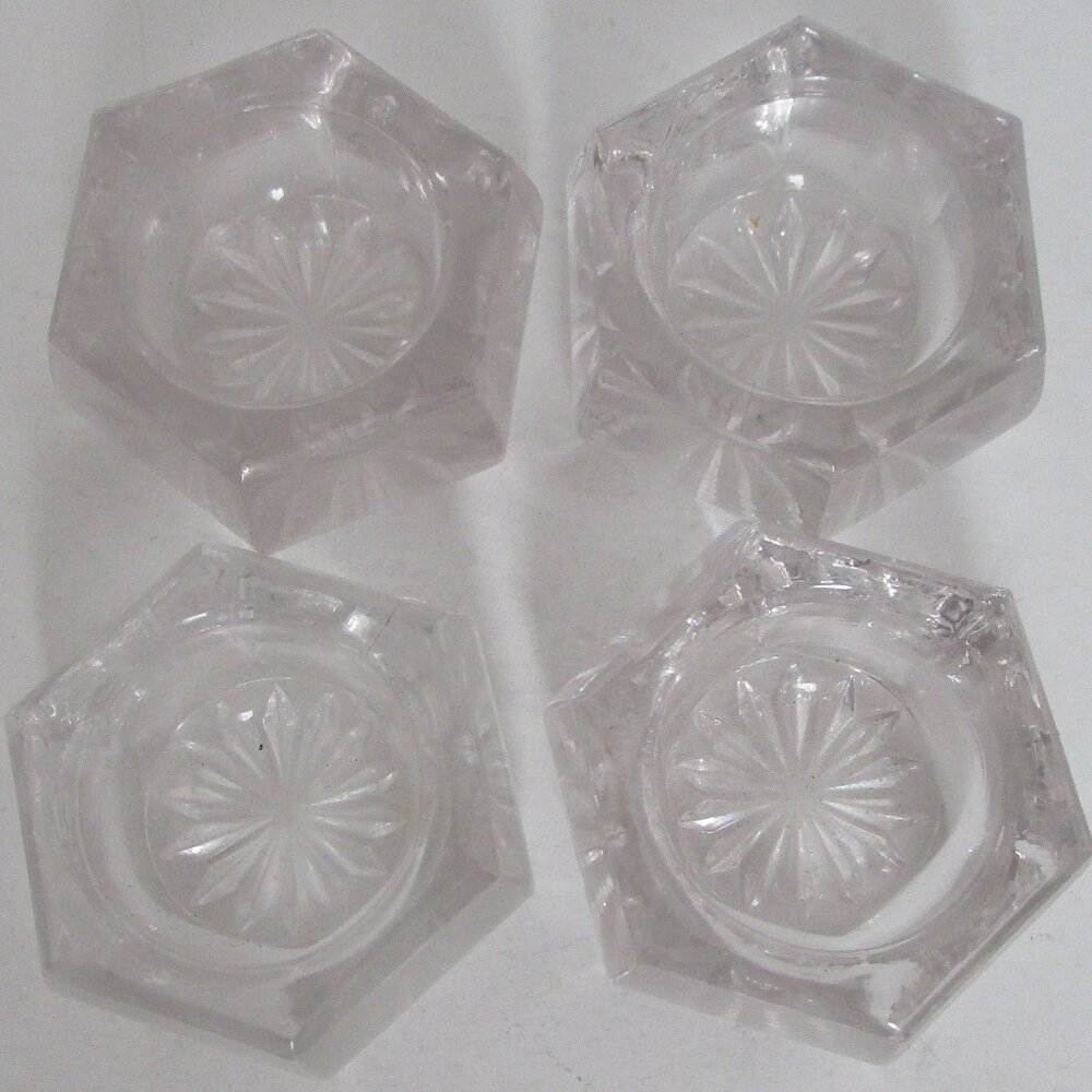 set of antique pressed glass salt cellars